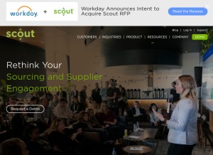 How scoutrfp.com looks like on a tablet such as an iPad.