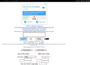 How scrabblecheat.com looks like on a tablet such as an iPad.