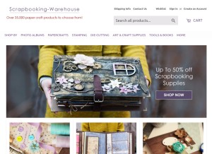 How scrapbooking-warehouse.com looks like on a tablet such as an iPad.