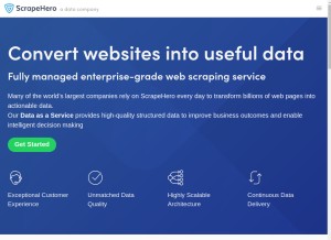 How scrapehero.com looks like on a tablet such as an iPad.