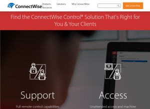 How screenconnect.com looks like on a tablet such as an iPad.