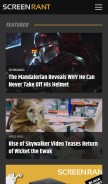How screenrant.com looks like on a mobile device such as an iPhone.
