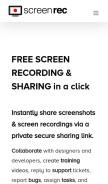 How screenrec.com looks like on a mobile device such as an iPhone.