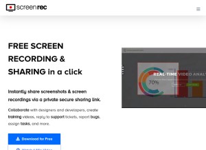 How screenrec.com looks like on a tablet such as an iPad.