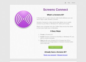 How screensconnect.com looks like on a tablet such as an iPad.
