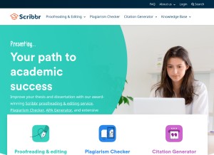 How scribbr.com looks like on a tablet such as an iPad.