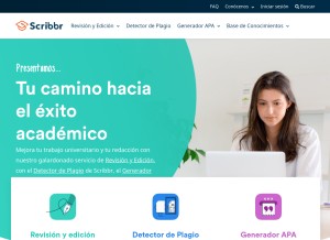 How scribbr.es looks like on a tablet such as an iPad.
