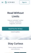 How scribd.com looks like on a mobile device such as an iPhone.