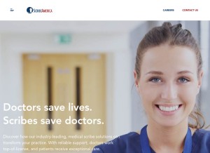 How scribeamerica.com looks like on a tablet such as an iPad.