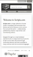 How scripts.com looks like on a mobile device such as an iPhone.