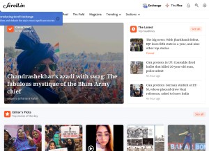 How scroll.in looks like on a tablet such as an iPad.
