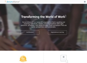 How scrumalliance.org looks like on a tablet such as an iPad.
