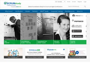 How scrumstudy.com looks like on a tablet such as an iPad.