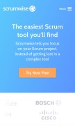 How scrumwise.com looks like on a mobile device such as an iPhone.