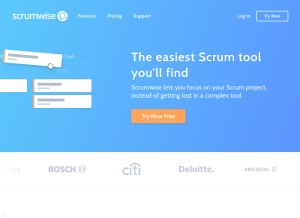 How scrumwise.com looks like on a tablet such as an iPad.