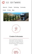 How scssoft.com looks like on a mobile device such as an iPhone.