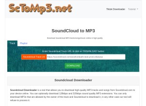 How sctomp3.net looks like on a tablet such as an iPad.