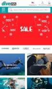 How scubastore.com looks like on a mobile device such as an iPhone.