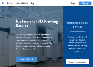 How sculpteo.com looks like on a tablet such as an iPad.