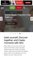 How sdc.com looks like on a mobile device such as an iPhone.