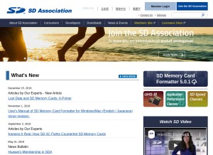 How sdcard.org looks like on a tablet such as an iPad.
