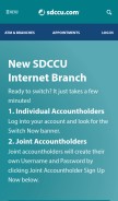 How sdccu.com looks like on a mobile device such as an iPhone.