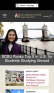 How sdsu.edu looks like on a mobile device such as an iPhone.