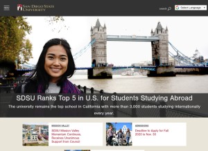 How sdsu.edu looks like on a tablet such as an iPad.