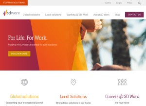 How sdworx.com looks like on a tablet such as an iPad.