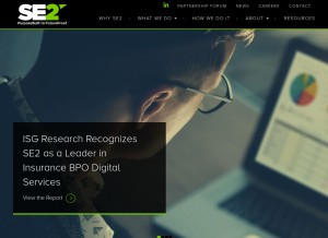 How se2.com looks like on a tablet such as an iPad.