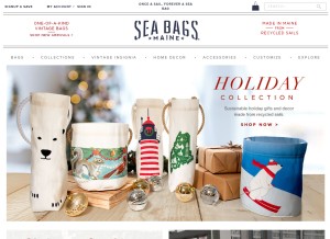 How seabags.com looks like on a tablet such as an iPad.