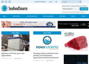 How seafoodsource.com looks like on a tablet such as an iPad.
