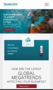 How sealedair.com looks like on a mobile device such as an iPhone.