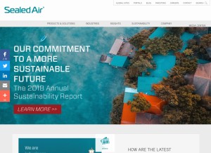 How sealedair.com looks like on a tablet such as an iPad.