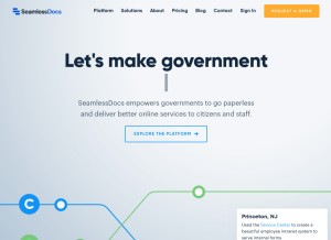 How seamlessdocs.com looks like on a tablet such as an iPad.