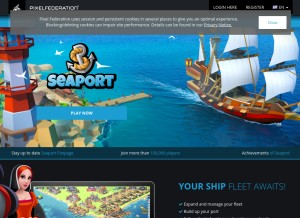 How seaportgame.com looks like on a tablet such as an iPad.