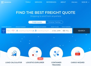 How searates.com looks like on a tablet such as an iPad.