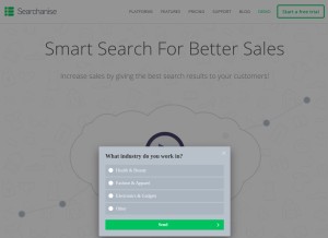 How searchanise.com looks like on a tablet such as an iPad.
