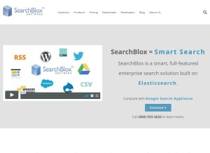 How searchblox.com looks like on a tablet such as an iPad.