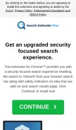 How searchdefenderplus.com looks like on a mobile device such as an iPhone.