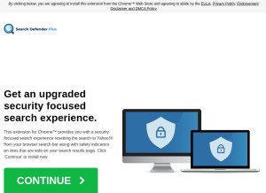 How searchdefenderplus.com looks like on a tablet such as an iPad.