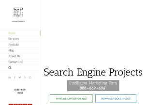 How searchengineprojects.com looks like on a tablet such as an iPad.