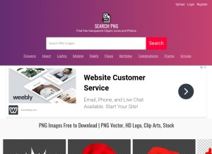 How searchpng.com looks like on a tablet such as an iPad.