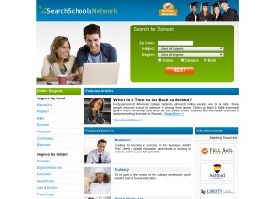 How searchschoolsnetwork.com looks like on a tablet such as an iPad.