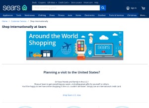 How sears.com looks like on a tablet such as an iPad.