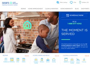 How searshomeservices.com looks like on a tablet such as an iPad.