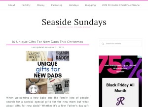 How seasidesundays.com looks like on a tablet such as an iPad.