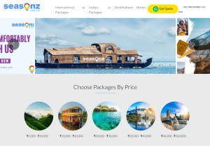 How seasonzindia.com looks like on a tablet such as an iPad.