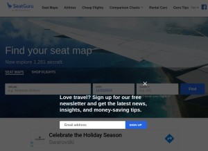 How seatguru.com looks like on a tablet such as an iPad.