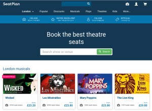 How seatplan.com looks like on a tablet such as an iPad.